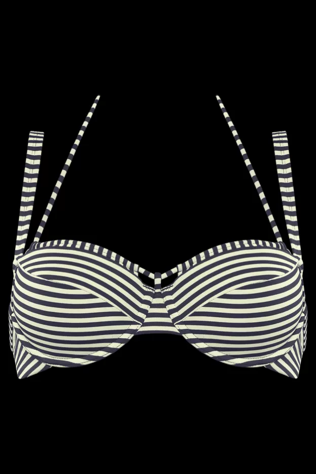 Cheap Marlies Dekkers Lingerie holi vintage haut de bikini balconnet plongeant blue-ecru