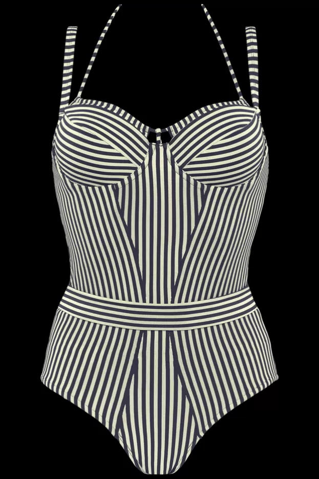 Best Sale Marlies Dekkers Lingerie holi vintage maillot de bain balconnet plongeant blue-ecru
