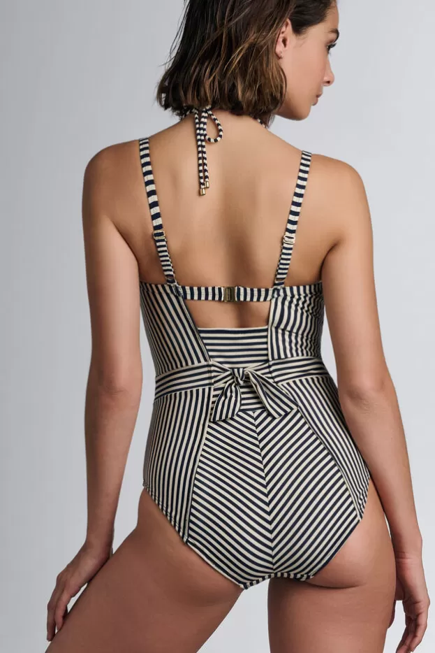 Best Sale Marlies Dekkers Lingerie holi vintage maillot de bain balconnet plongeant blue-ecru