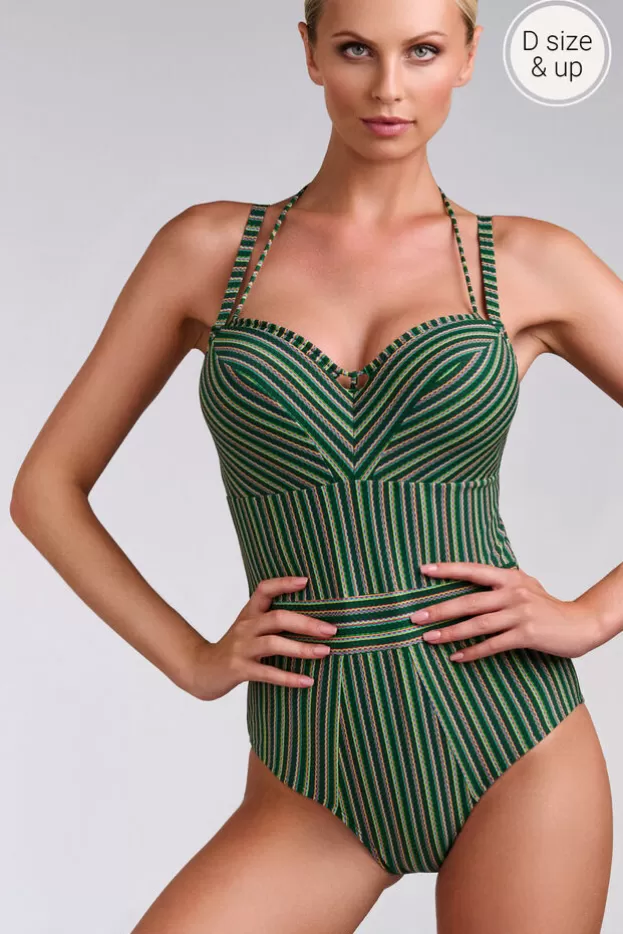Sale Marlies Dekkers Lingerie holi vintage maillot de bain balconnet plongeant botanicalgarden